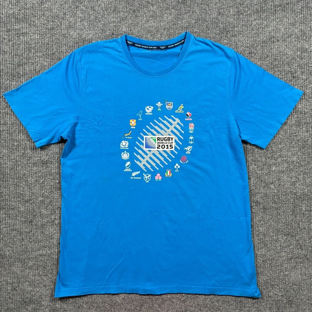 Rugby World Cup 2015 Graphic T Shirt 44"‎ Chest Blue International Rugby Tee